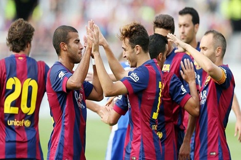 الحدادي يقود برشلونة لفوز ساحق على هلسنكي