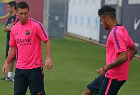 نيمار يشارك في جزء من مران برشلونة الجماعي