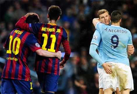 صدام قوي بين برشلونة ومانشستر سيتي في دوري أبطال أوروبا