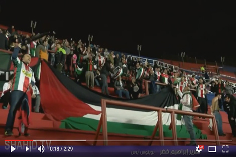 علم فلسطين بملاعب التشيلي