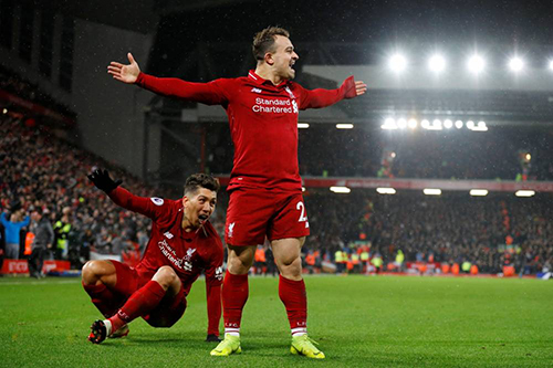 ليفربول يتفوق على ضيفه مانشستر يونايتد بثلاثية
