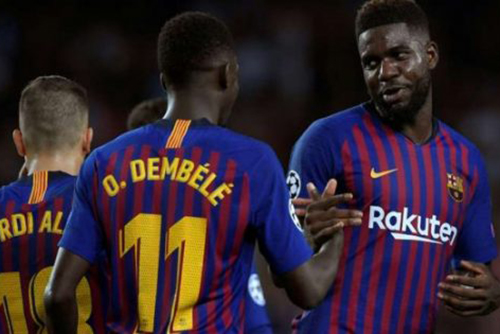 ديمبلي وأومتيتي يعودان لقائمة برشلونة أمام ليل