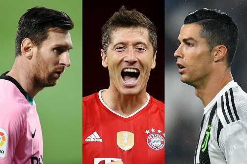 "فيفا" يحصر المنافسة بين رونالدو وميسي وليفاندوفسكي على جائزة الأفضل لـ2020
