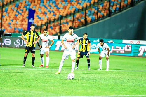 بن شرقي يُسجل ثنائية للزمالك في مرمى المقاولون العرب بالدوري المصري