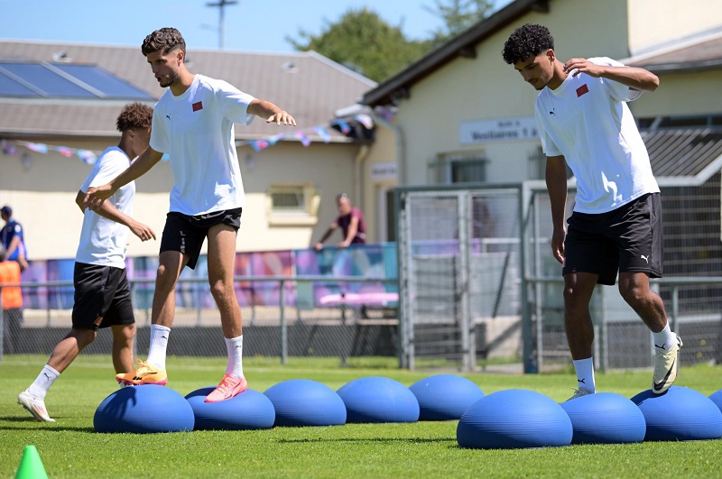 المنتخب المغربي يختتم استعداداته لمواجهة أوكرانيا في أولمبياد باريس